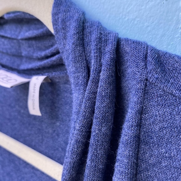 LOGO Duster Sweater Knit Draped Cardigan w Ruffle - Picture 6 of 7